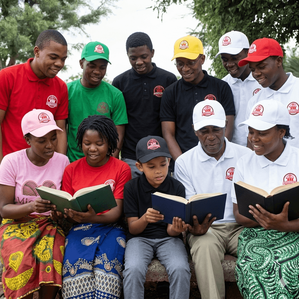 Malawian youth studying Bible