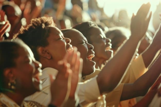 Worship service with Malawian youth